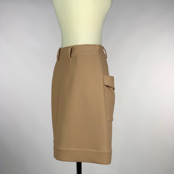 Crepe wool front button up mini skirt - Picture 5 of 6
